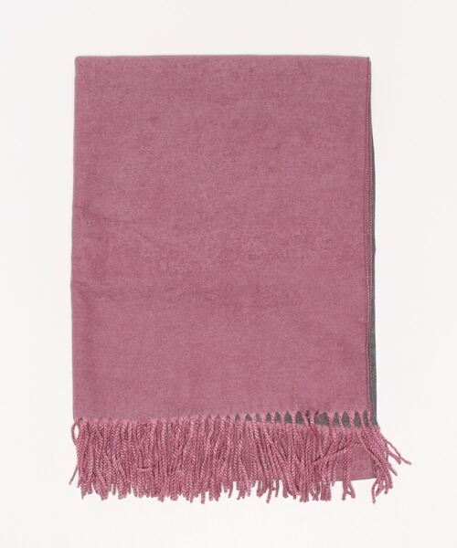 Q（キュー）の「バイカラーリバーストール（ストール/ショール・レディース・パープル/カーキ・MEDIUM）」の7枚目の写真