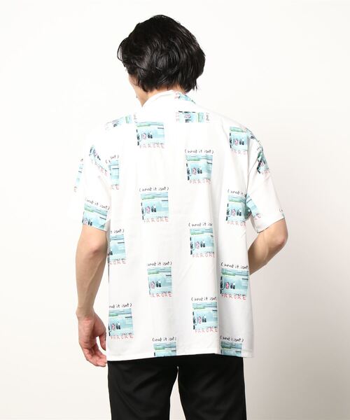 （What it isNt）ART BY MARKGONZALES（ワットイットイズント）の「【(What it isNt)】総柄シャツ（シャツ/ブラウス・メンズ・ブラック/ホワイト/ケリー/パープル・M/L/XL）」の5枚目の写真