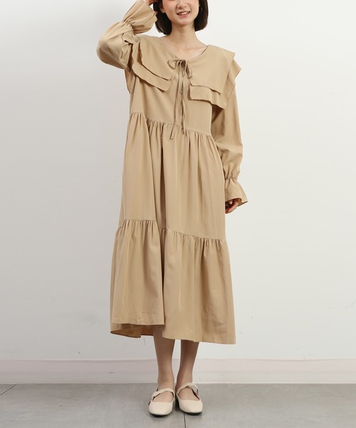 MAISON DE THERESE(メゾン ド テレーズ)の「可愛いベイビーネックワンピース(ワンピース・レディース・ベージュ/ブラック・MEDIUM)」の5枚目の写真