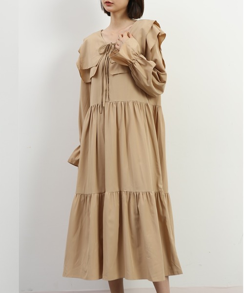 MAISON DE THERESE(メゾン ド テレーズ)の「可愛いベイビーネックワンピース(ワンピース・レディース・ベージュ/ブラック・MEDIUM)」の7枚目の写真