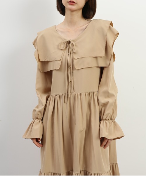 MAISON DE THERESE(メゾン ド テレーズ)の「可愛いベイビーネックワンピース(ワンピース・レディース・ベージュ/ブラック・MEDIUM)」の9枚目の写真