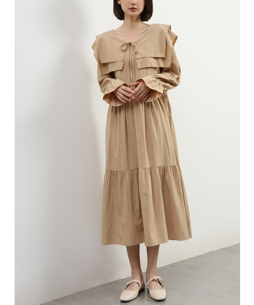 MAISON DE THERESE(メゾン ド テレーズ)の「可愛いベイビーネックワンピース(ワンピース・レディース・ベージュ/ブラック・MEDIUM)」の6枚目の写真