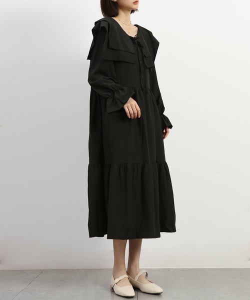 MAISON DE THERESE(メゾン ド テレーズ)の「可愛いベイビーネックワンピース(ワンピース・レディース・ベージュ/ブラック・MEDIUM)」の12枚目の写真