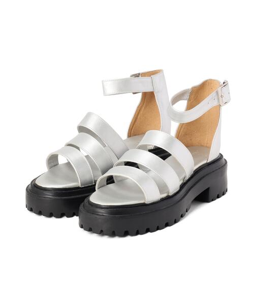 AVIREX(アヴィレックス)の「GLADIATOR SANDAL/ グラディエーターサンダル(サンダル・レディース・ブラック/シルバー・23/24/22.5)」の1枚目の写真