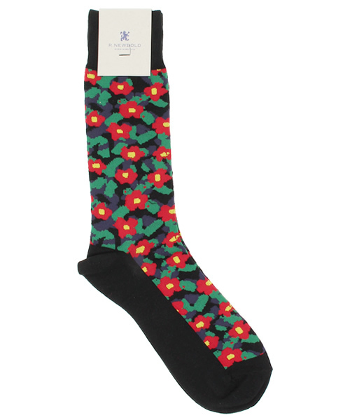 R.NEWBOLD（アールニューボールド）の「FLOWER DESING/ソックス/155900（ソックス/靴下・メンズ・ブラック系その他/ブルー系その他/レッド系その他・25-27）」の3枚目の写真