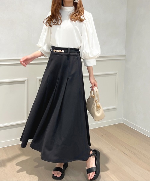 apres jour by yuririn(アプレジュールバイユリリン)の「【yuririn*×apres jour】タックスカート【ZOZOTOWN限定アイテム】(スカート・レディース・ブラック/ベージュ・SMALL/MEDIUM/X-LARGE)」の8枚目の写真