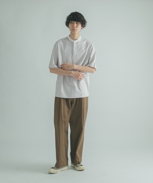 FORK&SPOON（フォークアンドスプーン）の「FORK&SPOON　OE天竺バンドカラーTシャツ（Tシャツ/カットソー・メンズ・アイボリー/チャコールグレー/グレー系その他・4/5）」の11枚目の写真