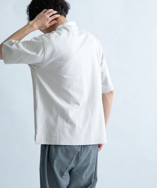 FORK&SPOON（フォークアンドスプーン）の「FORK&SPOON　OE天竺バンドカラーTシャツ（Tシャツ/カットソー・メンズ・アイボリー/チャコールグレー/グレー系その他・4/5）」の15枚目の写真