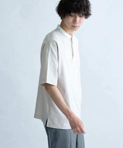 FORK&SPOON（フォークアンドスプーン）の「FORK&SPOON　OE天竺バンドカラーTシャツ（Tシャツ/カットソー・メンズ・アイボリー/チャコールグレー/グレー系その他・4/5）」の17枚目の写真