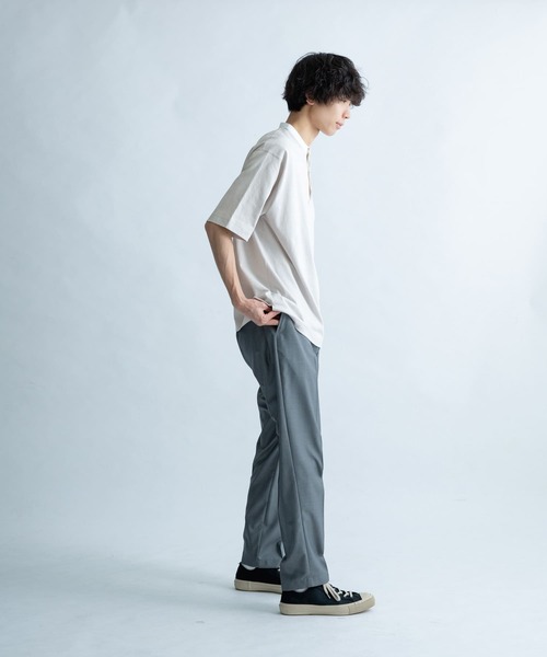 FORK&SPOON（フォークアンドスプーン）の「FORK&SPOON　OE天竺バンドカラーTシャツ（Tシャツ/カットソー・メンズ・アイボリー/チャコールグレー/グレー系その他・4/5）」の19枚目の写真