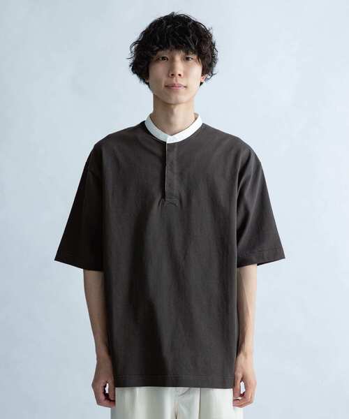 FORK&SPOON（フォークアンドスプーン）の「FORK&SPOON　OE天竺バンドカラーTシャツ（Tシャツ/カットソー・メンズ・アイボリー/チャコールグレー/グレー系その他・4/5）」の20枚目の写真