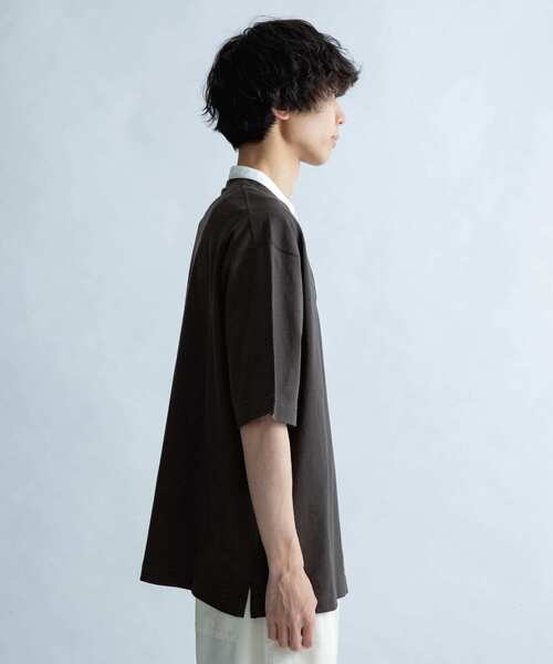 FORK&SPOON（フォークアンドスプーン）の「FORK&SPOON　OE天竺バンドカラーTシャツ（Tシャツ/カットソー・メンズ・アイボリー/チャコールグレー/グレー系その他・4/5）」の21枚目の写真