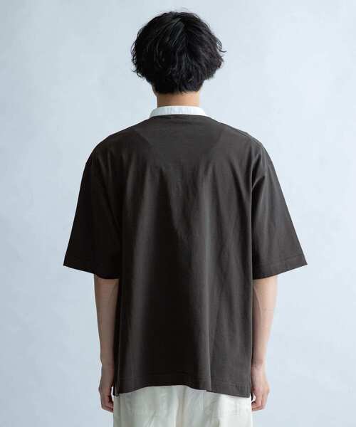 FORK&SPOON（フォークアンドスプーン）の「FORK&SPOON　OE天竺バンドカラーTシャツ（Tシャツ/カットソー・メンズ・アイボリー/チャコールグレー/グレー系その他・4/5）」の22枚目の写真