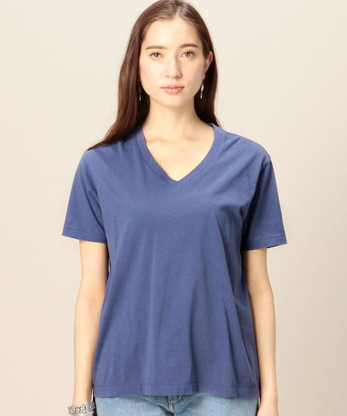 BEAUTY&YOUTH UNITED ARROWS（ビューティーアンドユースユナイテッドアローズ）の「BYTU コットンバイオVネック Tシャツ◆（Tシャツ/カットソー・レディース・ホワイト/ブラック/ベージュ/コバルトブルー・フリー）」の6枚目の写真