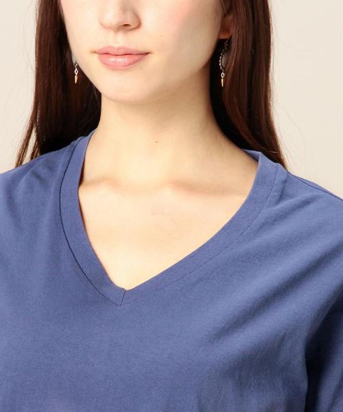 BEAUTY&YOUTH UNITED ARROWS（ビューティーアンドユースユナイテッドアローズ）の「BYTU コットンバイオVネック Tシャツ◆（Tシャツ/カットソー・レディース・ホワイト/ブラック/ベージュ/コバルトブルー・フリー）」の13枚目の写真