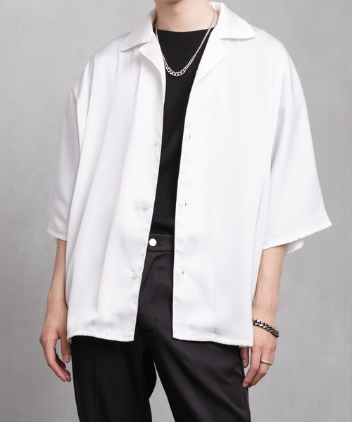 Adoon plain（アドーンプレーン）の「【Adoon plain】アソートドルマンスリーブシャツ（シャツ/ブラウス・メンズ・ホワイト/ブラック/グリーン/ブルーグレー・MEDIUM/LARGE）」の2枚目の写真