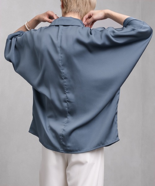 Adoon plain（アドーンプレーン）の「【Adoon plain】アソートドルマンスリーブシャツ（シャツ/ブラウス・メンズ・ホワイト/ブラック/グリーン/ブルーグレー・MEDIUM/LARGE）」の11枚目の写真