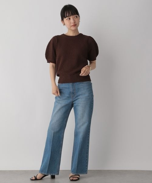 LOWRYS FARM（ローリーズファーム）の「カノコアミニット５分袖　295447（ニット/セーター・レディース・ブラック/ブラウン/オフホワイト・FREE）」の12枚目の写真