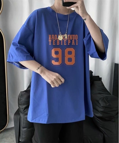 NEW GENTLEMAN(ニュージェントルマン)の「NO.98 ビッグシルエットT(Tシャツ/カットソー・メンズ・ホワイト/ブラック/イエロー/ブルー・M/L/XL)」の4枚目の写真