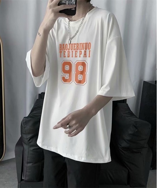 NEW GENTLEMAN(ニュージェントルマン)の「NO.98 ビッグシルエットT(Tシャツ/カットソー・メンズ・ホワイト/ブラック/イエロー/ブルー・M/L/XL)」の6枚目の写真