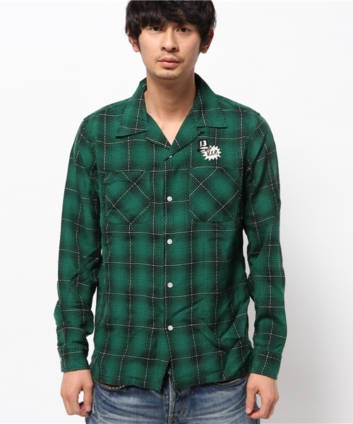 HYSTERIC GLAMOUR（ヒステリックグラマー）の「EVIL WOMAN刺繍 長袖オープンカラーSH（シャツ/ブラウス・メンズ・レッド系その他/グリーン系その他/グレー系その他・MEDIUM/SMALL/LARGE）」の21枚目の写真