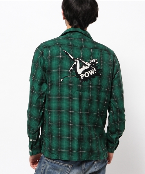 HYSTERIC GLAMOUR（ヒステリックグラマー）の「EVIL WOMAN刺繍 長袖オープンカラーSH（シャツ/ブラウス・メンズ・レッド系その他/グリーン系その他/グレー系その他・MEDIUM/SMALL/LARGE）」の16枚目の写真