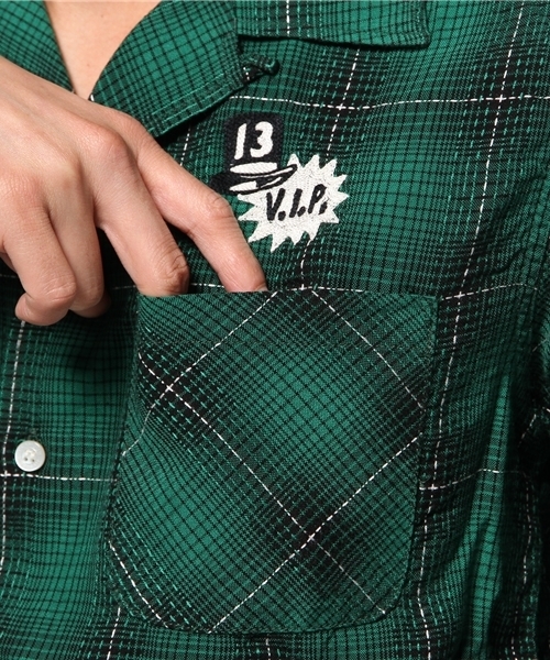 HYSTERIC GLAMOUR（ヒステリックグラマー）の「EVIL WOMAN刺繍 長袖オープンカラーSH（シャツ/ブラウス・メンズ・レッド系その他/グリーン系その他/グレー系その他・MEDIUM/SMALL/LARGE）」の20枚目の写真