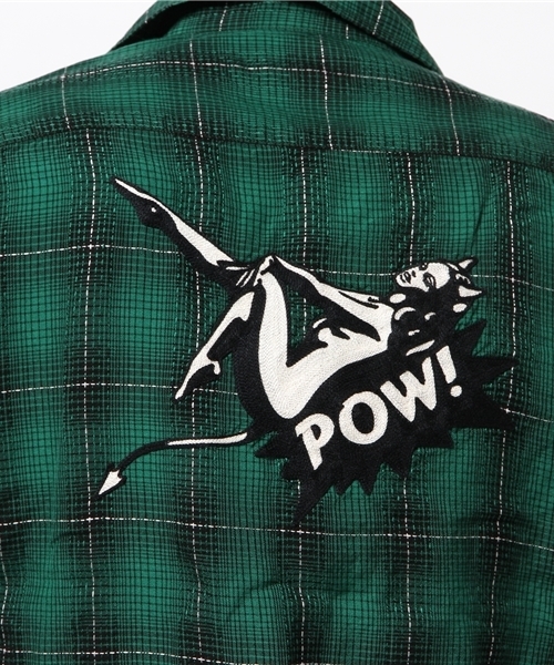 HYSTERIC GLAMOUR（ヒステリックグラマー）の「EVIL WOMAN刺繍 長袖オープンカラーSH（シャツ/ブラウス・メンズ・レッド系その他/グリーン系その他/グレー系その他・MEDIUM/SMALL/LARGE）」の10枚目の写真