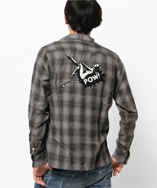 HYSTERIC GLAMOUR（ヒステリックグラマー）の「EVIL WOMAN刺繍 長袖オープンカラーSH（シャツ/ブラウス・メンズ・レッド系その他/グリーン系その他/グレー系その他・MEDIUM/SMALL/LARGE）」の14枚目の写真