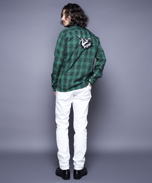 HYSTERIC GLAMOUR（ヒステリックグラマー）の「EVIL WOMAN刺繍 長袖オープンカラーSH（シャツ/ブラウス・メンズ・レッド系その他/グリーン系その他/グレー系その他・MEDIUM/SMALL/LARGE）」の5枚目の写真