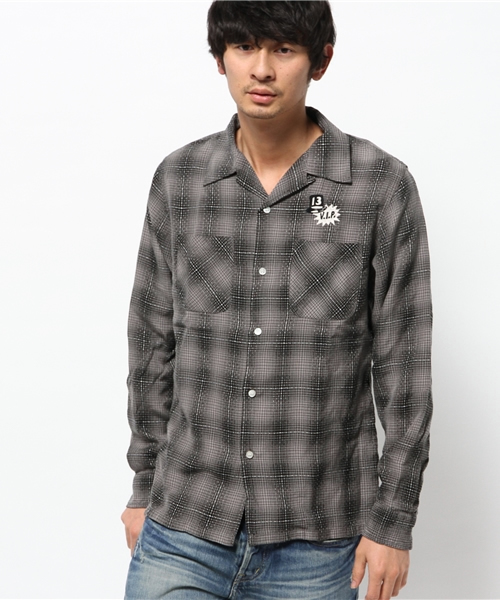 HYSTERIC GLAMOUR（ヒステリックグラマー）の「EVIL WOMAN刺繍 長袖オープンカラーSH（シャツ/ブラウス・メンズ・レッド系その他/グリーン系その他/グレー系その他・MEDIUM/SMALL/LARGE）」の8枚目の写真