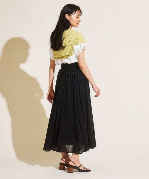Feroux(フェルゥ)の「【洗える】コットン楊柳レースコンビ スカート(スカート・レディース・ブラック系/ベージュ系/ブルー系/レッド系・F)」の6枚目の写真