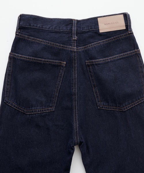 BONLECILL（ボンルシール）の「カラーステッチロールアップハイウエストデニムパンツ（デニムパンツ・レディース・ブラック/ネイビー/ブルー/ブルー系/ネイビー系/ブラック系/アイボリー系/アイボリー/ブルー系2/ブルー系1・S/M/L）」の15枚目の写真