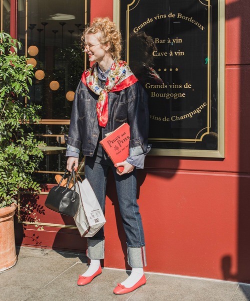 BONLECILL（ボンルシール）の「カラーステッチロールアップハイウエストデニムパンツ（デニムパンツ・レディース・ブラック/ネイビー/ブルー/ブルー系/ネイビー系/ブラック系/アイボリー系/アイボリー/ブルー系2/ブルー系1・S/M/L）」の18枚目の写真