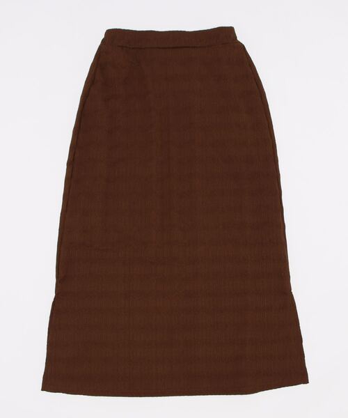 STYLEBLOCK(スタイルブロック)の「シアーシャーリングカットソースリットスカート(スカート・レディース・ブラック/ホワイト系その他/ブラウン/ライム・M)」の4枚目の写真