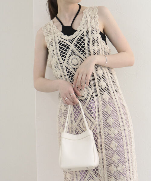 fredy emue(フレディエミュ)の「レース編みロングジレワンピース(ワンピース・レディース・ライトブルー/アイボリー/チャコールグレー・38)」の8枚目の写真