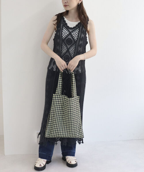 fredy emue(フレディエミュ)の「レース編みロングジレワンピース(ワンピース・レディース・ライトブルー/アイボリー/チャコールグレー・38)」の20枚目の写真