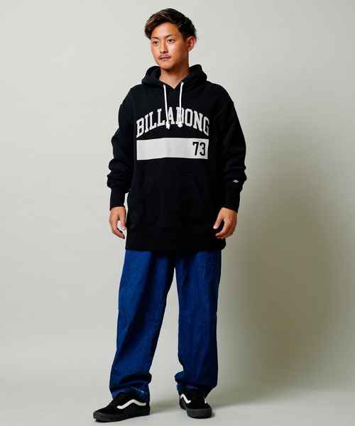 BILLABONG（ビラボン）の「BILLABONG/ビラボン ヘビーウェイト カレッジロゴ風 フーディー/パーカー BC012-013（パーカー・メンズ・ブラック/グレー/グリーン・M/L/XL）」の6枚目の写真