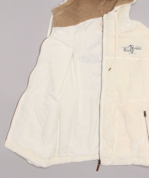 BILLABONG（ビラボン）の「BILLABONG/ビラボン  ビッグシルエット/オーバーサイズ/ボアフルジップジャケット   BC014-758（ムートンコート・レディース・ホワイト/ブラック/グリーン・M/L）」の5枚目の写真