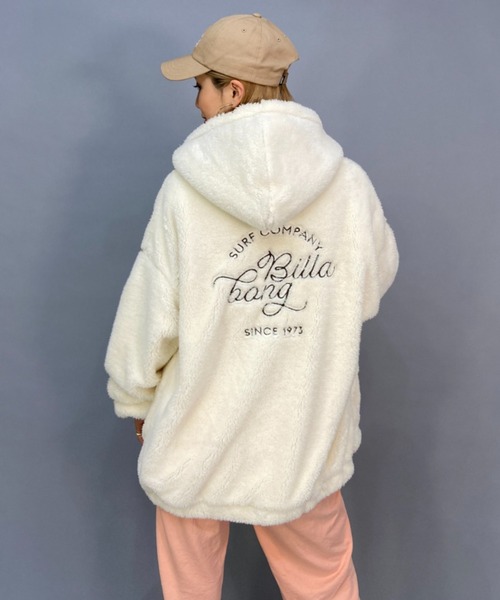 BILLABONG（ビラボン）の「BILLABONG/ビラボン  ビッグシルエット/オーバーサイズ/ボアフルジップジャケット   BC014-758（ムートンコート・レディース・ホワイト/ブラック/グリーン・M/L）」の9枚目の写真
