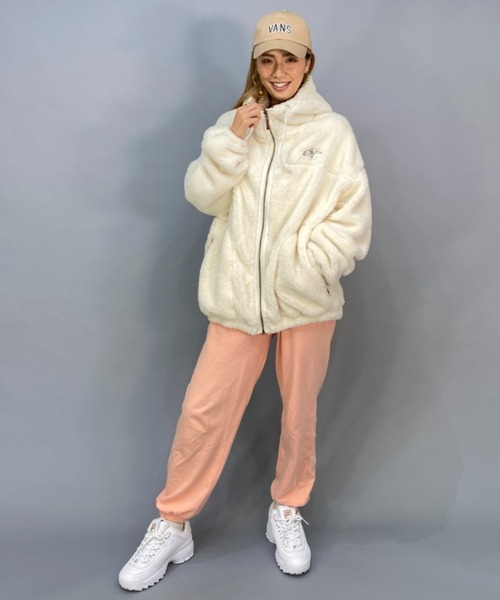 BILLABONG（ビラボン）の「BILLABONG/ビラボン  ビッグシルエット/オーバーサイズ/ボアフルジップジャケット   BC014-758（ムートンコート・レディース・ホワイト/ブラック/グリーン・M/L）」の10枚目の写真