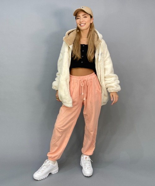 BILLABONG（ビラボン）の「BILLABONG/ビラボン  ビッグシルエット/オーバーサイズ/ボアフルジップジャケット   BC014-758（ムートンコート・レディース・ホワイト/ブラック/グリーン・M/L）」の11枚目の写真