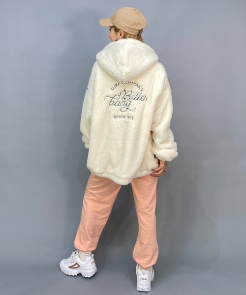 BILLABONG（ビラボン）の「BILLABONG/ビラボン  ビッグシルエット/オーバーサイズ/ボアフルジップジャケット   BC014-758（ムートンコート・レディース・ホワイト/ブラック/グリーン・M/L）」の12枚目の写真