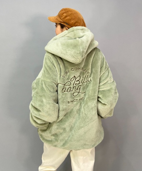 BILLABONG（ビラボン）の「BILLABONG/ビラボン  ビッグシルエット/オーバーサイズ/ボアフルジップジャケット   BC014-758（ムートンコート・レディース・ホワイト/ブラック/グリーン・M/L）」の21枚目の写真