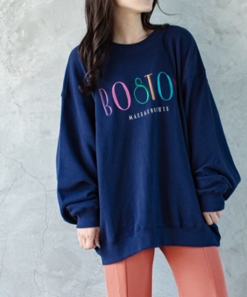 SUGGESTION（サジェッション）の「SUGGESTION　クラシカルロゴ刺繍裏毛トレーナー 2022AW（スウェット・メンズ・ホワイト/ブラック/ネイビー/杢グレー・M/L）」の4枚目の写真