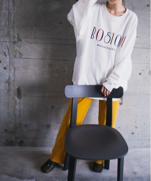 SUGGESTION（サジェッション）の「SUGGESTION　クラシカルロゴ刺繍裏毛トレーナー 2022AW（スウェット・メンズ・ホワイト/ブラック/ネイビー/杢グレー・M/L）」の7枚目の写真