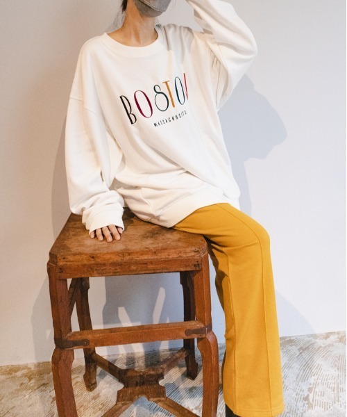 SUGGESTION（サジェッション）の「SUGGESTION　クラシカルロゴ刺繍裏毛トレーナー 2022AW（スウェット・メンズ・ホワイト/ブラック/ネイビー/杢グレー・M/L）」の11枚目の写真