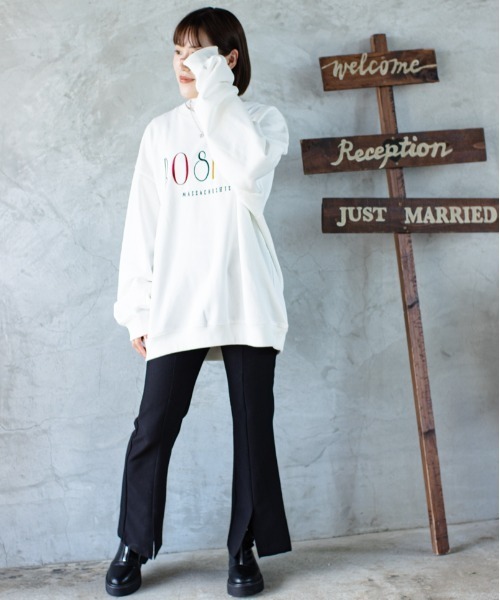 SUGGESTION（サジェッション）の「SUGGESTION　クラシカルロゴ刺繍裏毛トレーナー 2022AW（スウェット・メンズ・ホワイト/ブラック/ネイビー/杢グレー・M/L）」の14枚目の写真