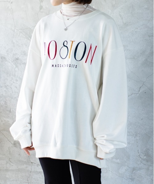 SUGGESTION（サジェッション）の「SUGGESTION　クラシカルロゴ刺繍裏毛トレーナー 2022AW（スウェット・メンズ・ホワイト/ブラック/ネイビー/杢グレー・M/L）」の13枚目の写真