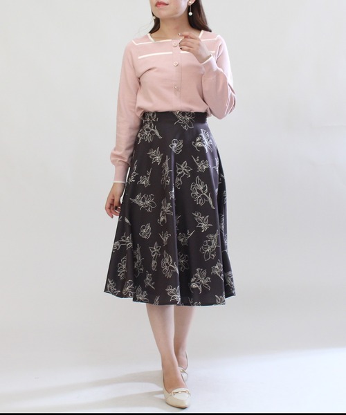 TRUDEA(トルディア)の「線描きプリントスカート(スカート・レディース・ブラック/ブラウン/アイボリー・MEDIUM/SMALL)」の14枚目の写真